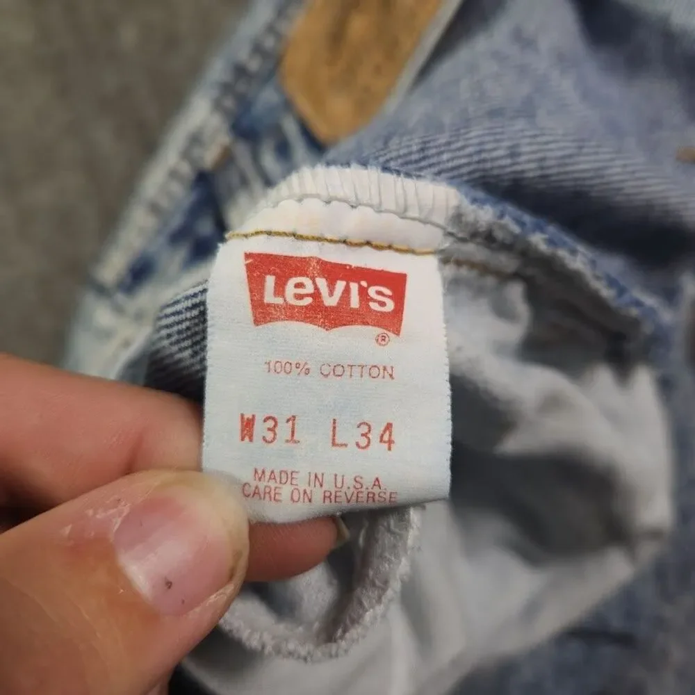 Vintage Levis 550 Acid Wash Jeans USA Made Orange Tab (Tag 31x34) Real 28x33 80s